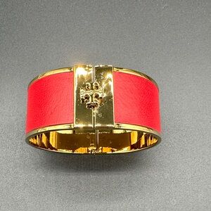 Tory Burch Bold Red and Gold Cuff